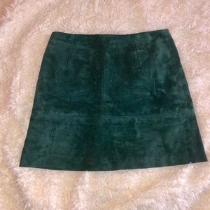 H&M 2017 Suede Mini Skirt, Forest Green Size 6